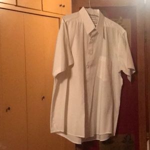 Plain, white button-down shirt